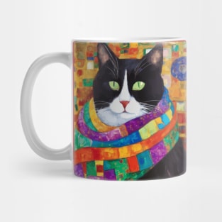 Gustav Klimt Style Portrait of Cat with Green Eyes Mug